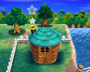 Default exterior of Bonbon's house in Animal Crossing: Happy Home Designer