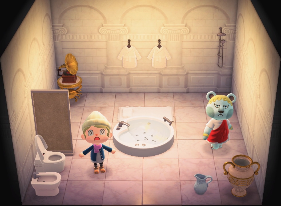 Interior of Klaus's house in Animal Crossing: New Horizons