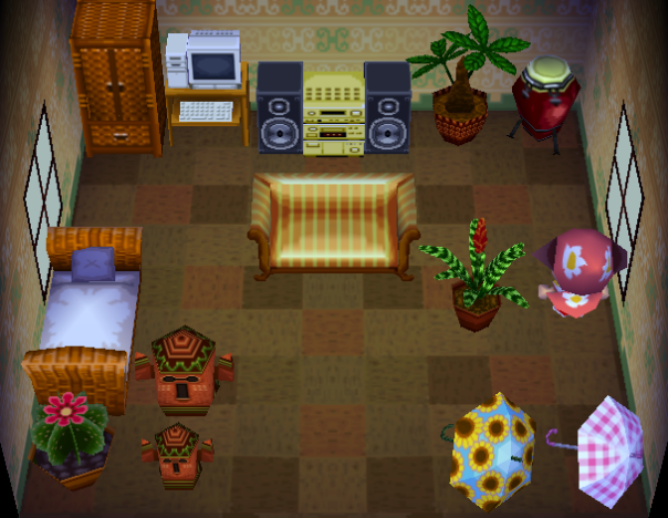 Interior of Maddie's house in Animal Crossing