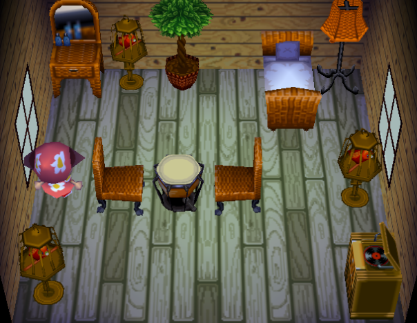 Interior of Piper's house in Animal Crossing