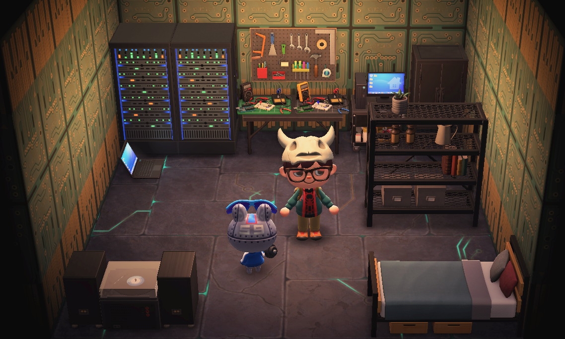 Interior of Ribbot's house in Animal Crossing: New Horizons