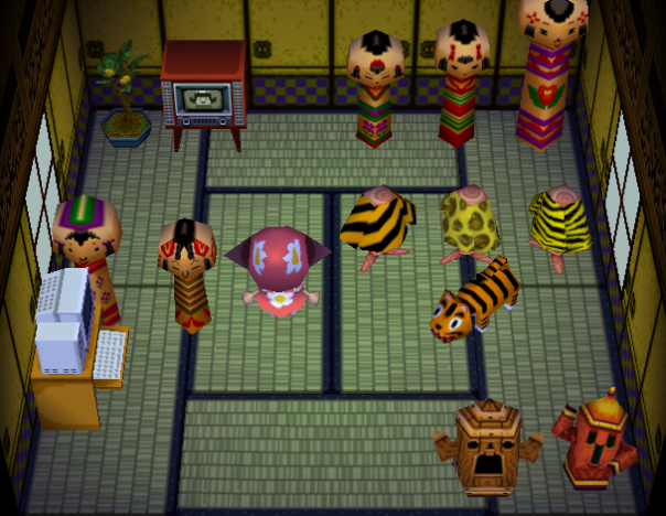 Interior of Tabby's house in Animal Crossing