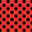 The Pop black pattern for the polka-dot bed.
