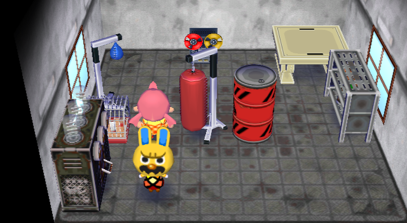 Interior of Gaston's house in Animal Crossing: City Folk