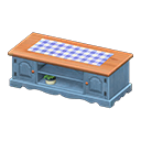 Ranch Lowboard (Blue - Blue Gingham) NH Icon.png
