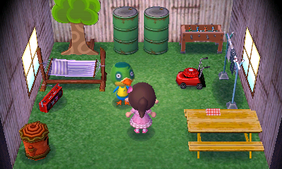 Interior of Jitters's house in Animal Crossing: New Leaf