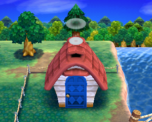 Default exterior of Cranston's house in Animal Crossing: Happy Home Designer