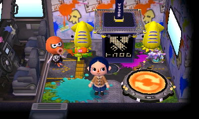 Interior of Inkwell's RV in Animal Crossing: New Leaf