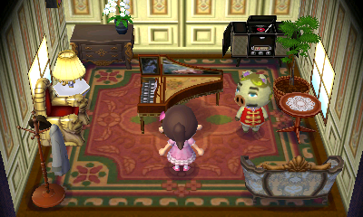 Interior of Chops's house in Animal Crossing: New Leaf