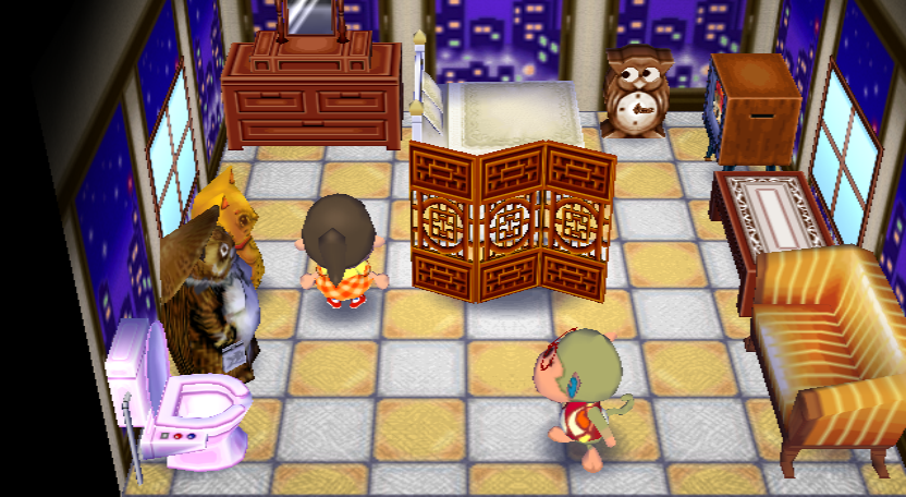 Interior of Elise's house in Animal Crossing: City Folk
