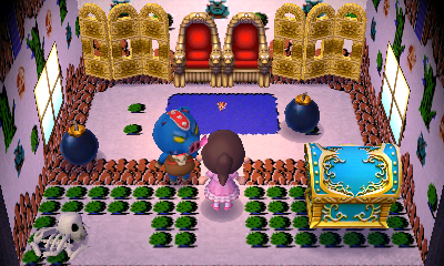 Interior of Ganon's house in Animal Crossing: New Leaf