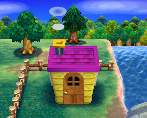 Default exterior of Groucho's house in Animal Crossing: Happy Home Designer