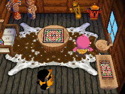 Interior of Hopper's house in Animal Crossing: Wild World