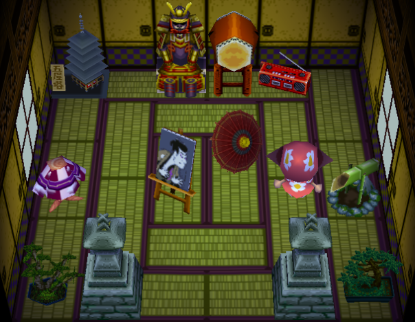 Interior of Kabuki's house in Animal Crossing