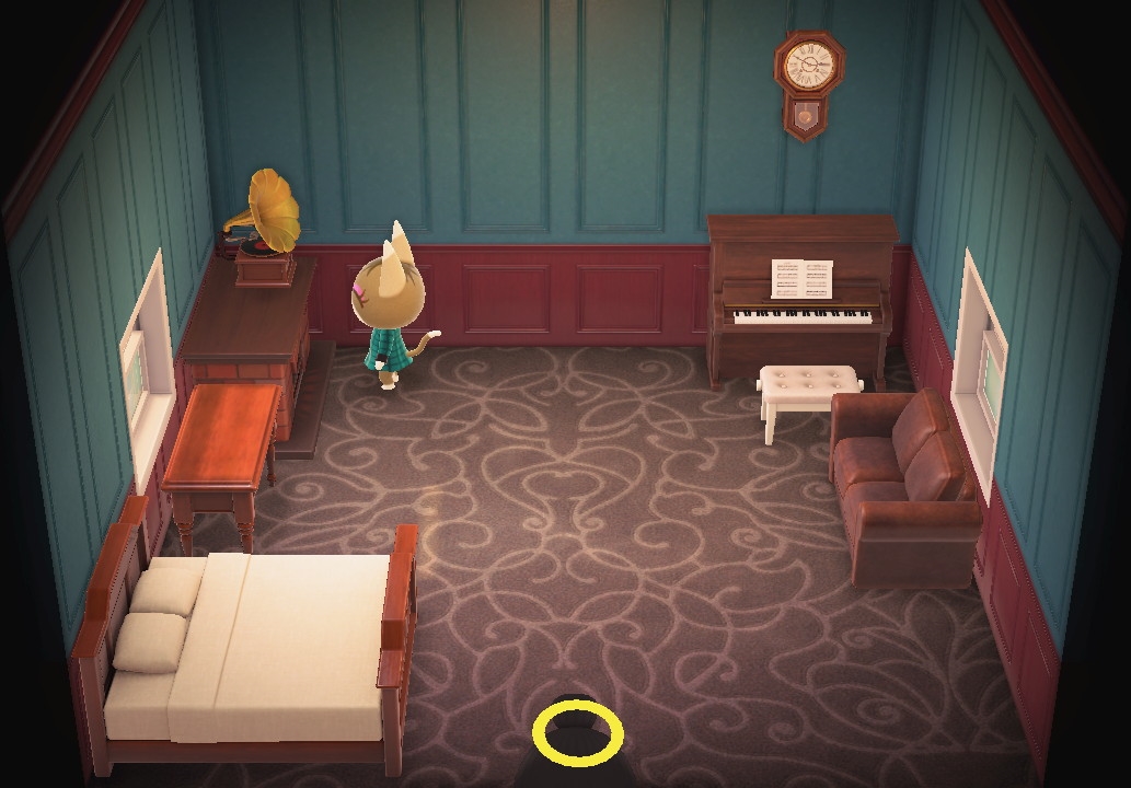 Interior of Kitty's house in Animal Crossing: New Horizons