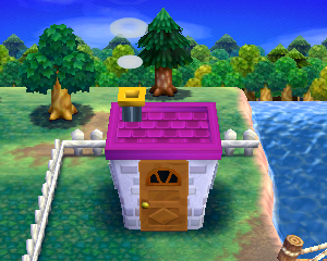 Default exterior of Katrina's house in Animal Crossing: Happy Home Designer