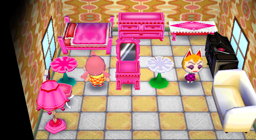 Interior of Monique's house in Animal Crossing: City Folk