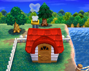 Default exterior of Phoebe's house in Animal Crossing: Happy Home Designer