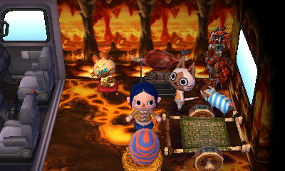 Interior of Felyne's RV in Animal Crossing: New Leaf