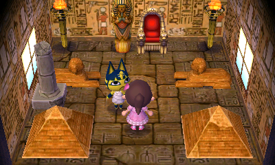Interior of Ankha's house in Animal Crossing: New Leaf