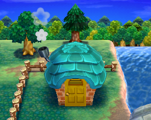 Default exterior of Cally's house in Animal Crossing: Happy Home Designer