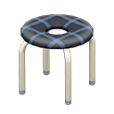 Donut Stool (White - Checkered Black) NH Icon.png