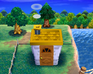 Default exterior of Kiki's house in Animal Crossing: Happy Home Designer