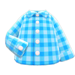 File:Gingham Picnic Shirt (Light Blue) NH Icon.png - Animal Crossing ...