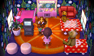 Interior of Bangle's house in Animal Crossing: New Leaf