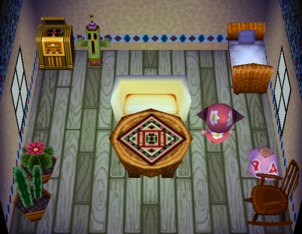 Interior of Goldie's house in Animal Crossing
