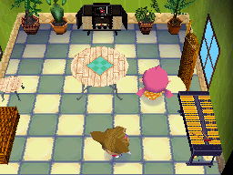 Interior of Alice's house in Animal Crossing: Wild World
