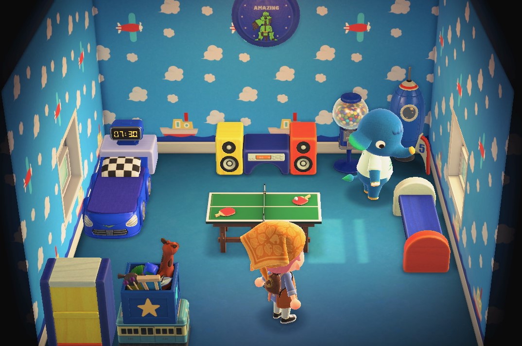 Interior of Axel's house in Animal Crossing: New Horizons
