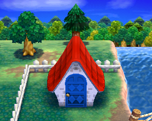 Default exterior of Maple's house in Animal Crossing: Happy Home Designer