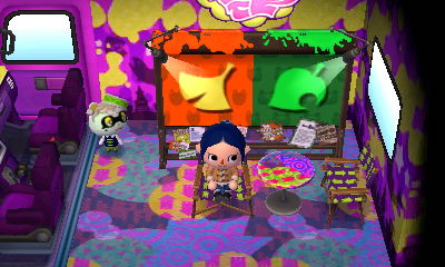 Interior of Viché's RV in Animal Crossing: New Leaf