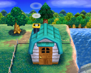 Default exterior of Derwin's house in Animal Crossing: Happy Home Designer