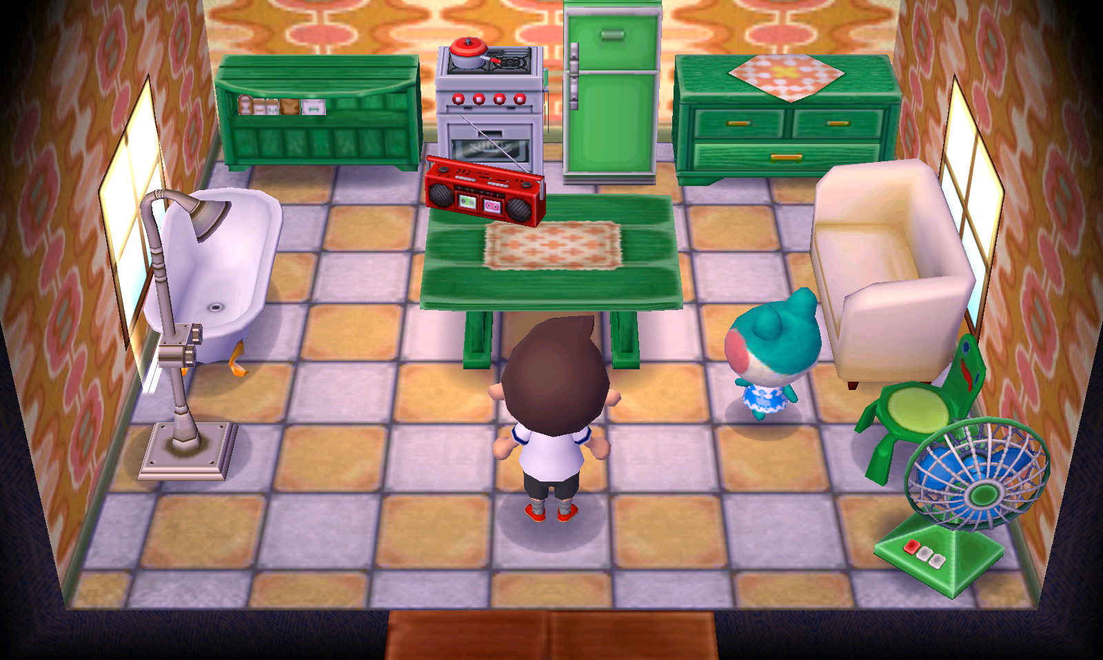 Interior of Lily's house in Animal Crossing: New Leaf