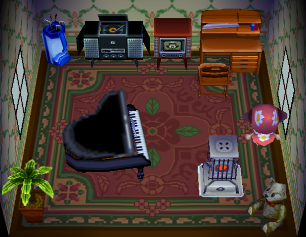 Interior of Teddy's house in Animal Crossing