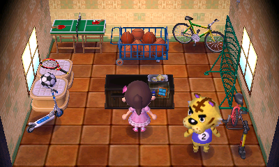 Interior of Tybalt's house in Animal Crossing: New Leaf