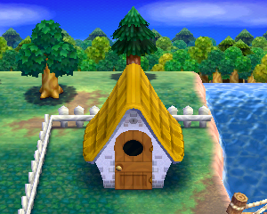 Default exterior of Ruby's house in Animal Crossing: Happy Home Designer