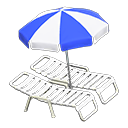 Beach chairs with parasol