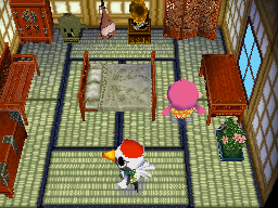Interior of Gladys's house in Animal Crossing: Wild World
