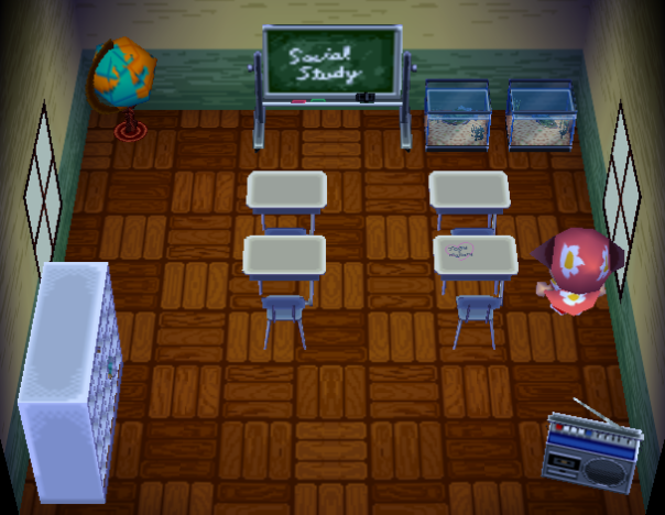 Interior of Doc's house in Animal Crossing