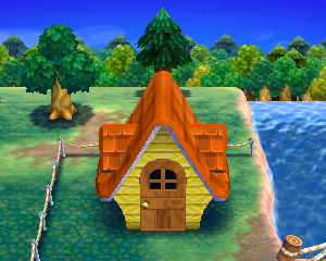Default exterior of Canberra's house in Animal Crossing: Happy Home Designer