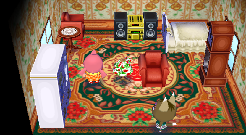 Interior of Kitty's house in Animal Crossing: City Folk