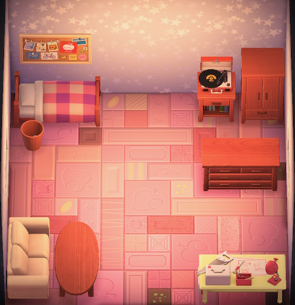 Interior of Paula's house in Animal Crossing: New Horizons