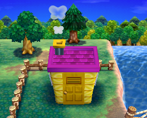 Default exterior of Timbra's house in Animal Crossing: Happy Home Designer