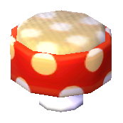 Polka-Dot Stool (Red and White - Caramel Beige) NL Model.png
