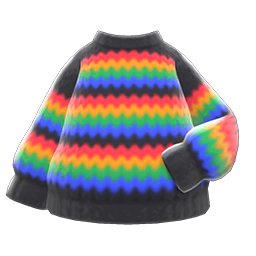 Rainbow Sweater (Black) NH Icon.png