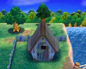 Default exterior of Chow's house in Animal Crossing: Happy Home Designer