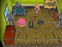 Interior of Coco's house in Animal Crossing: Wild World